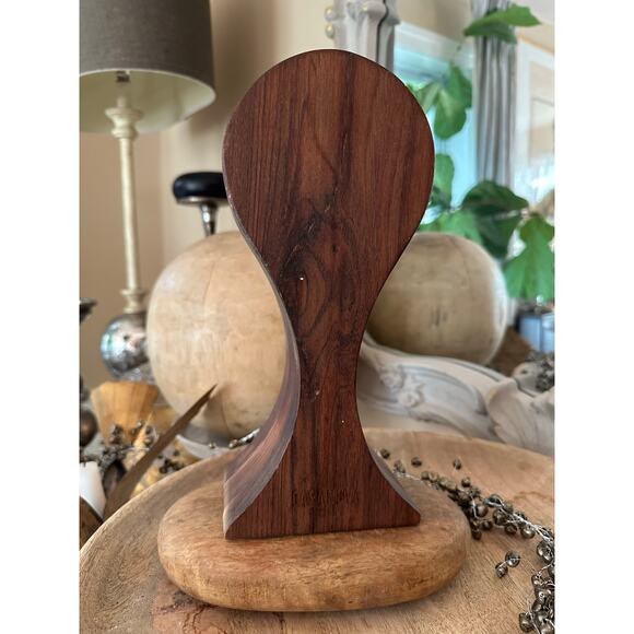 Casanuva solid walnut heirloom wooden Omega headphone stand 10” display decor - Picture 2 of 13
